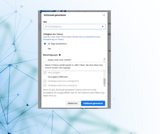 Adding permissions to the system user token